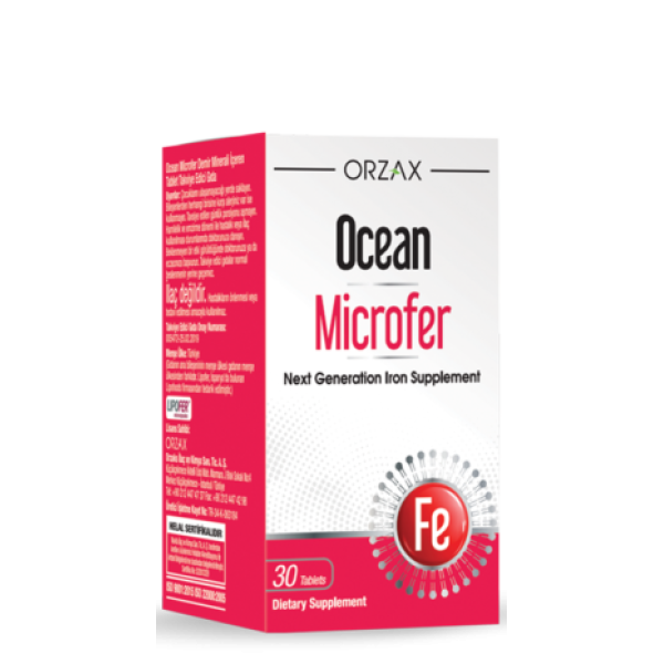 Дієтична добавка, що містить мінерал заліза Orzax Ocean Microfer, 30 таблеток